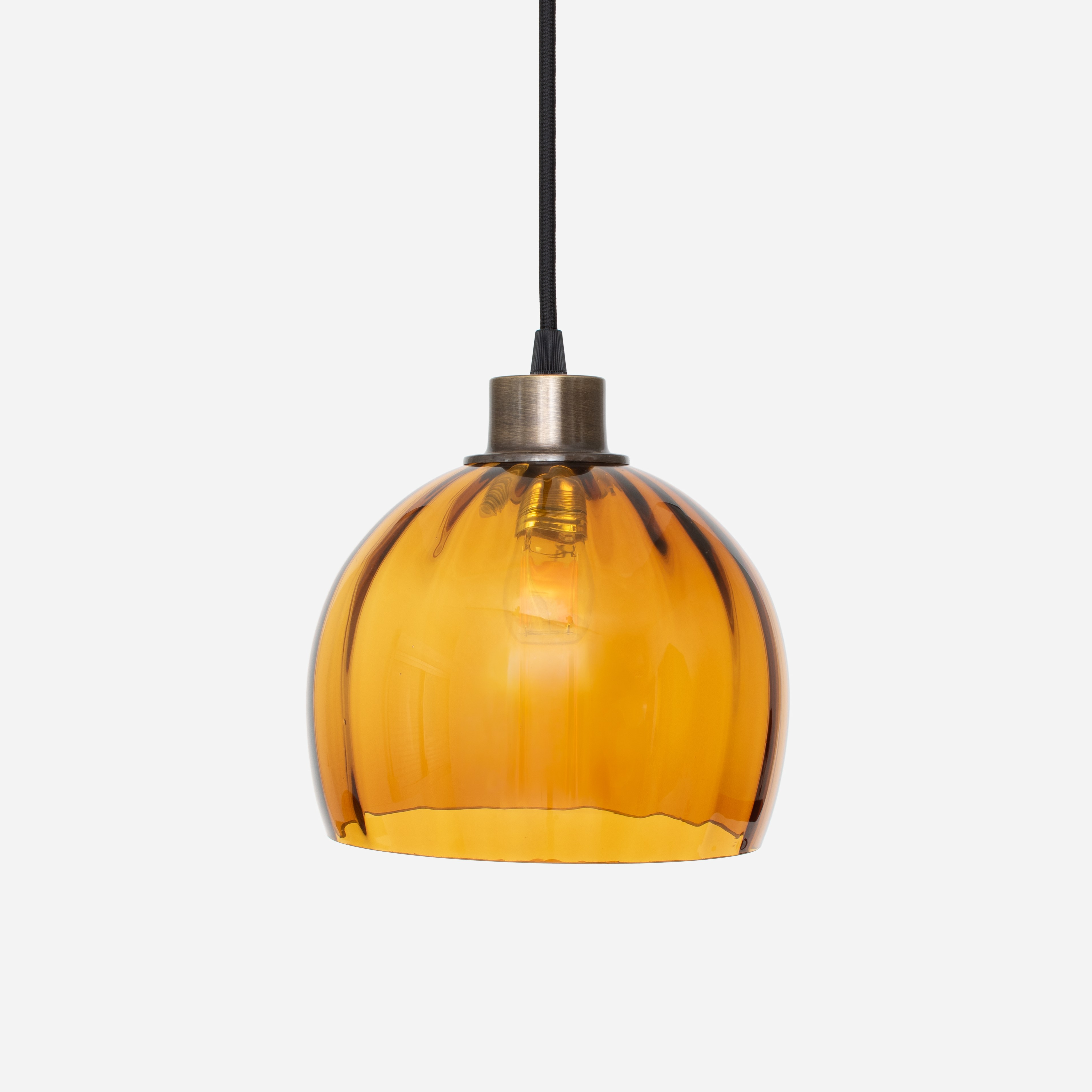 Suspension sur cordon Calabash Medium Amber 20's Bronze