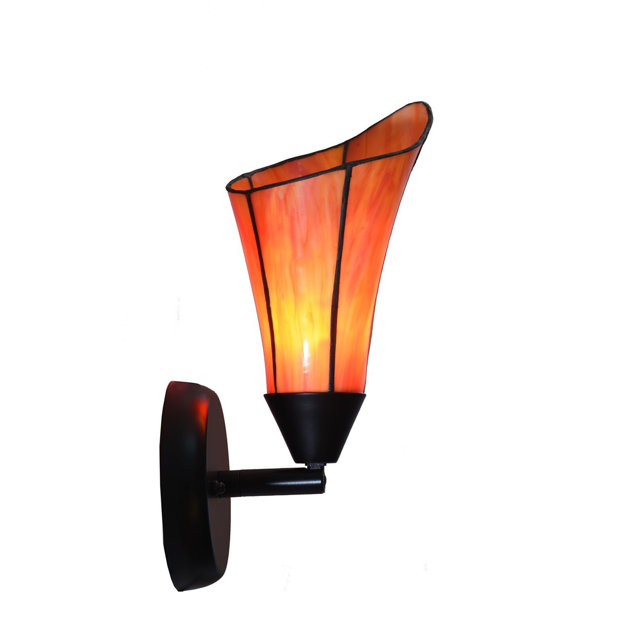 Applique Murale Tiffany petite Calla rouge/orange
