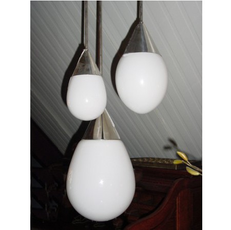 Lampe Suspendue Teardrop aven Nickel  Pendentif.