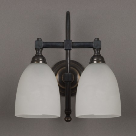Tasse de lampe de salle de bains cintrée avec 2 lumières
