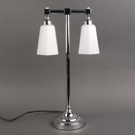 Lampe de table de salle de bains 2-Lumières avec divers abat-jours en verre