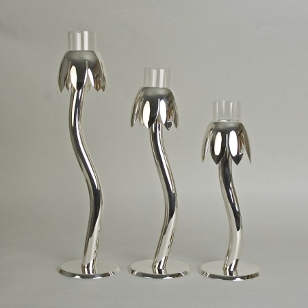 Chanterelle Bougeoir Argent en 3 tailles