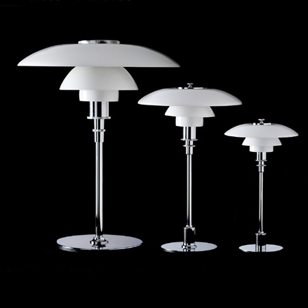 Louis Poulsen PH 2/1, PH 3/2 ou PH 4½-3½ Lampe de table Glass