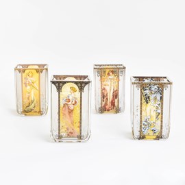Lanternes de verre Les Quatre Saisons Mucha
