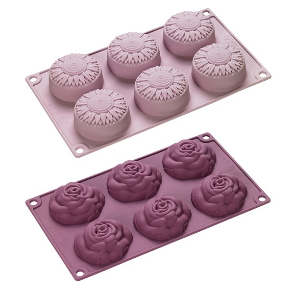 Lot de 2 Fleurs en Silicone pour pâtisserie