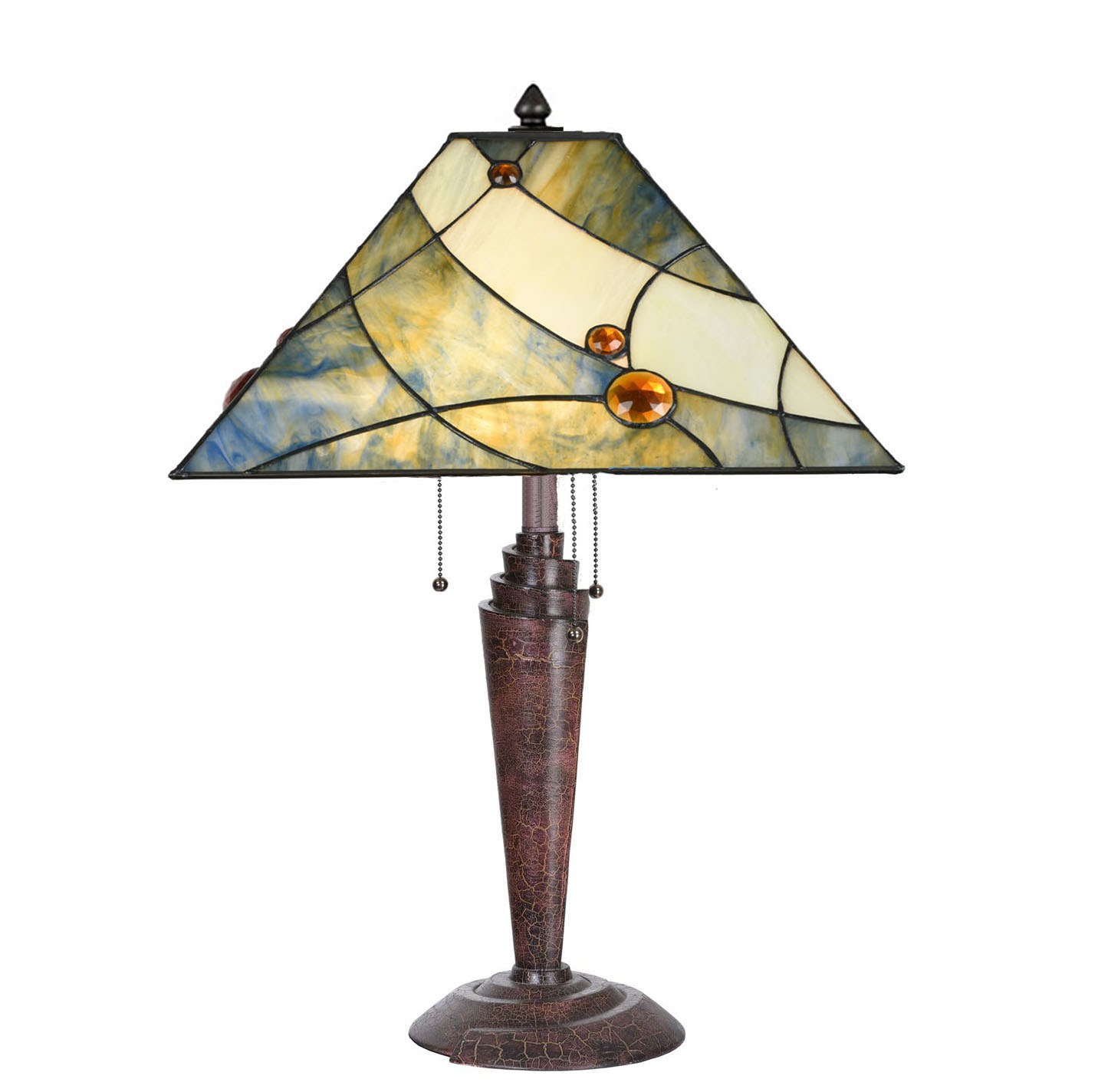 Tiffany Lampe de table Twist avec Sky Blue