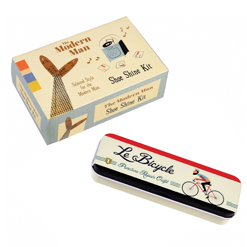 Kit de réparation et de cirage pour vélos et chaussures Retro