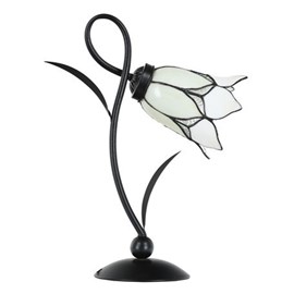 Tiffany Lampe de table Lovely Flower Blanc Romantique