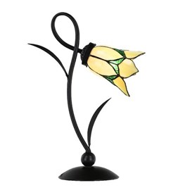 Tiffany Lampe de table Lovely Flower jaune romantique
