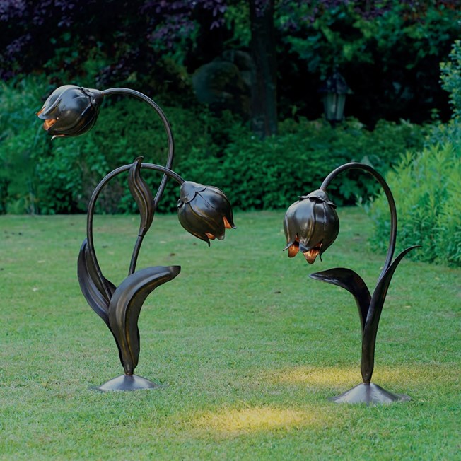 Lampe d'extérieur Jugendstil Jugendstil fleurs bourgeons en métal