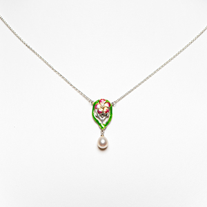 Collier émail Damas Collier émail Damas