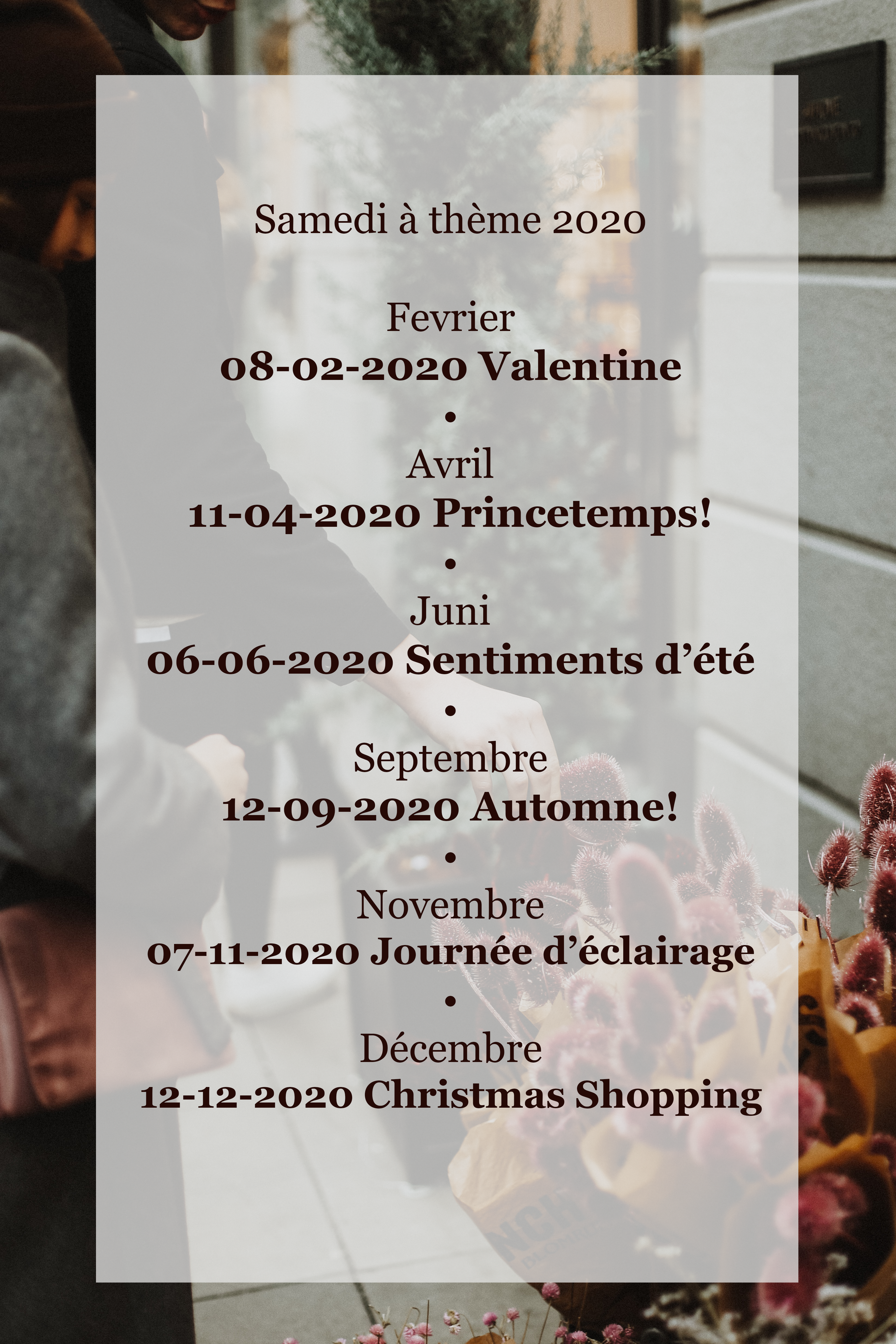 Samedi à thème 2020 Samedi à thème 2020