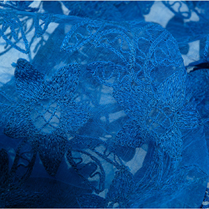 Echarpe Soie Bleue